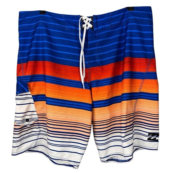 Billabong Mens Swim Blue Stripe 40 PX3 Platinum Performance Board Shorts Trunks - Picture 1 of 9